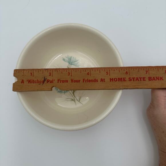 Vtg Cereal Bowl by Taylor Smith Taylor Boutonniere 2 Flower Pattern Mid century - Picture 3 of 8